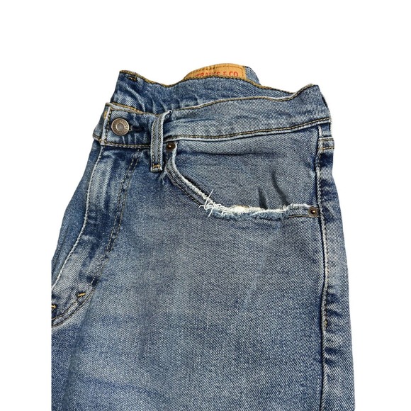 Levis Mens 505 Regular Fit Blue Jeans‎ size 34x34 Light Blue Distressed denim - Picture 5 of 5